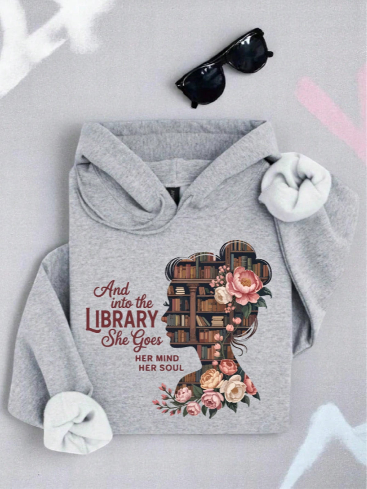 Vintage And Into The Library She Goes Hoodie