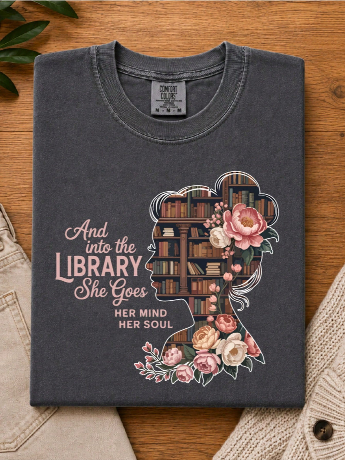 Vintage And Into The Library She Goes T-Shirt