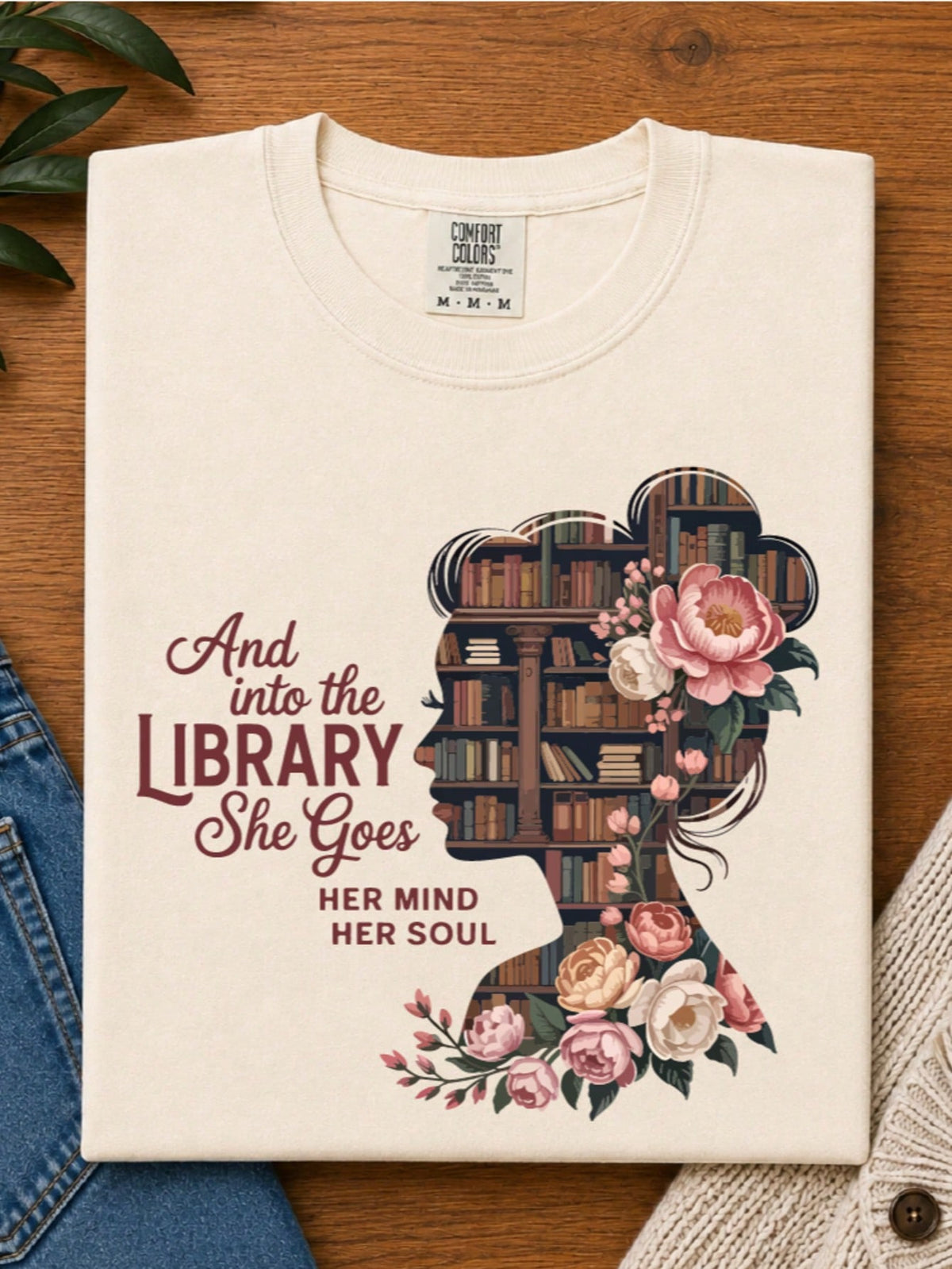 Vintage And Into The Library She Goes T-Shirt