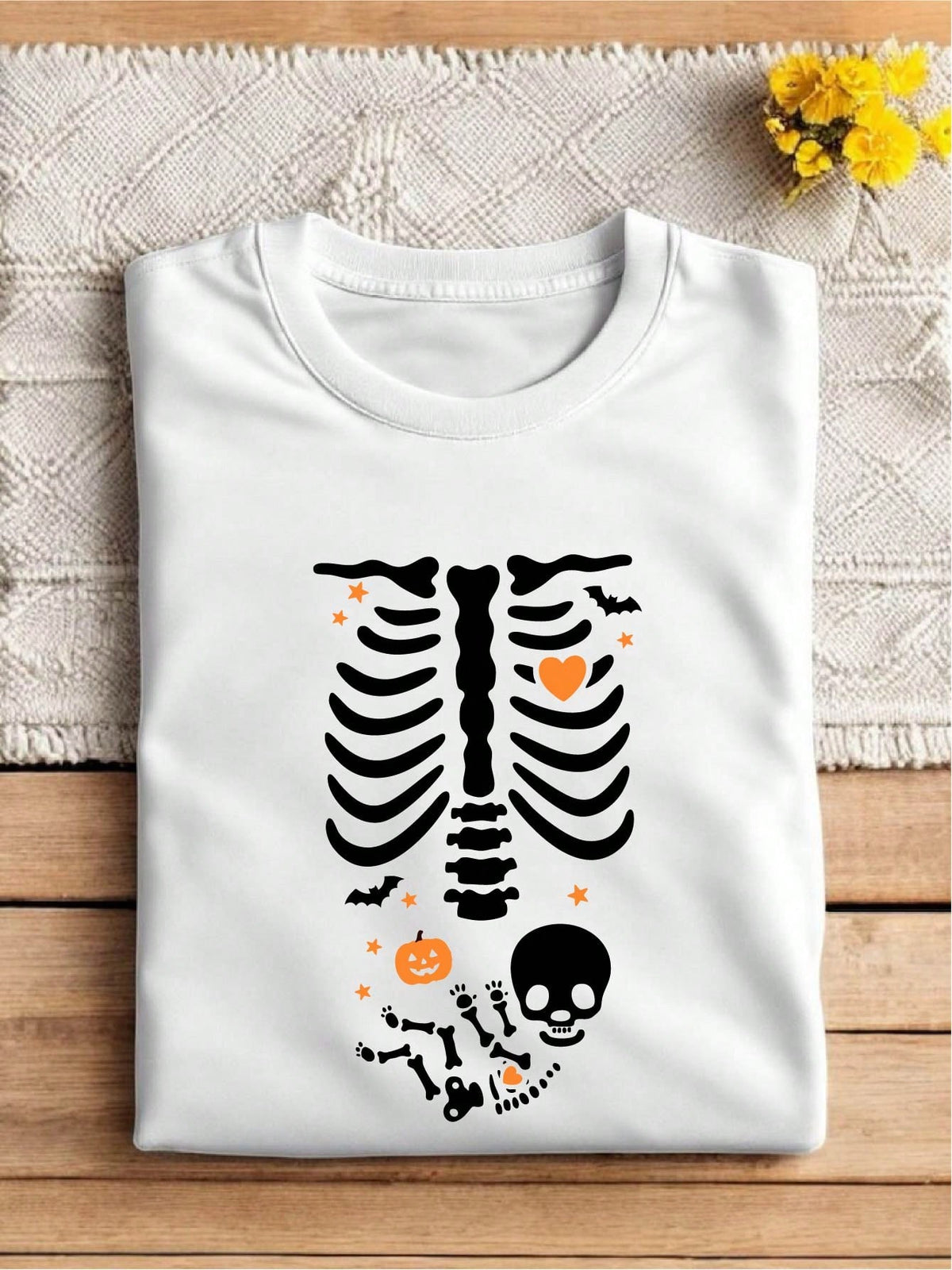 Skeleton Pregnant Mom T-Shirt
