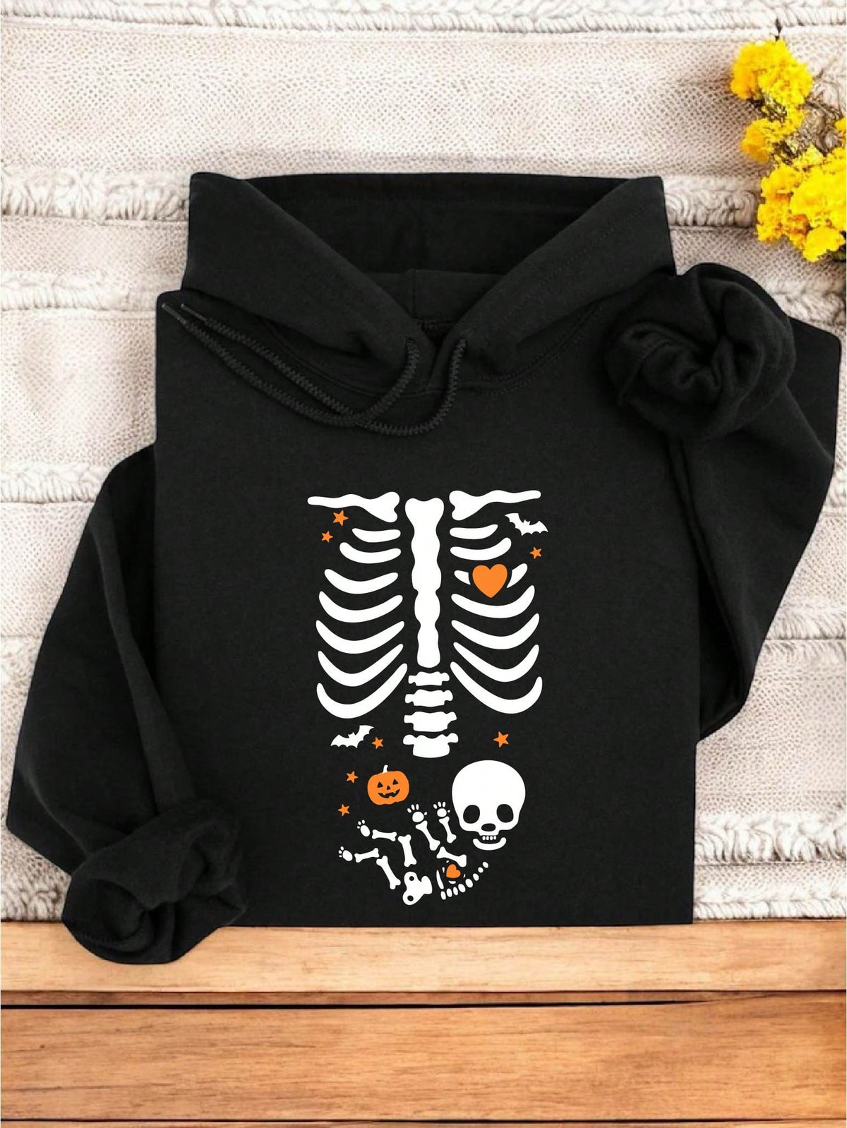Skeleton Pregnant Mom Hoodie