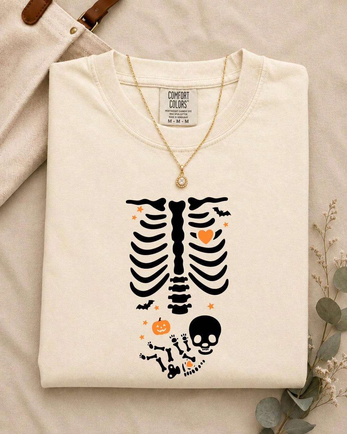 Skeleton Pregnant Mom Comfort T-Shirt