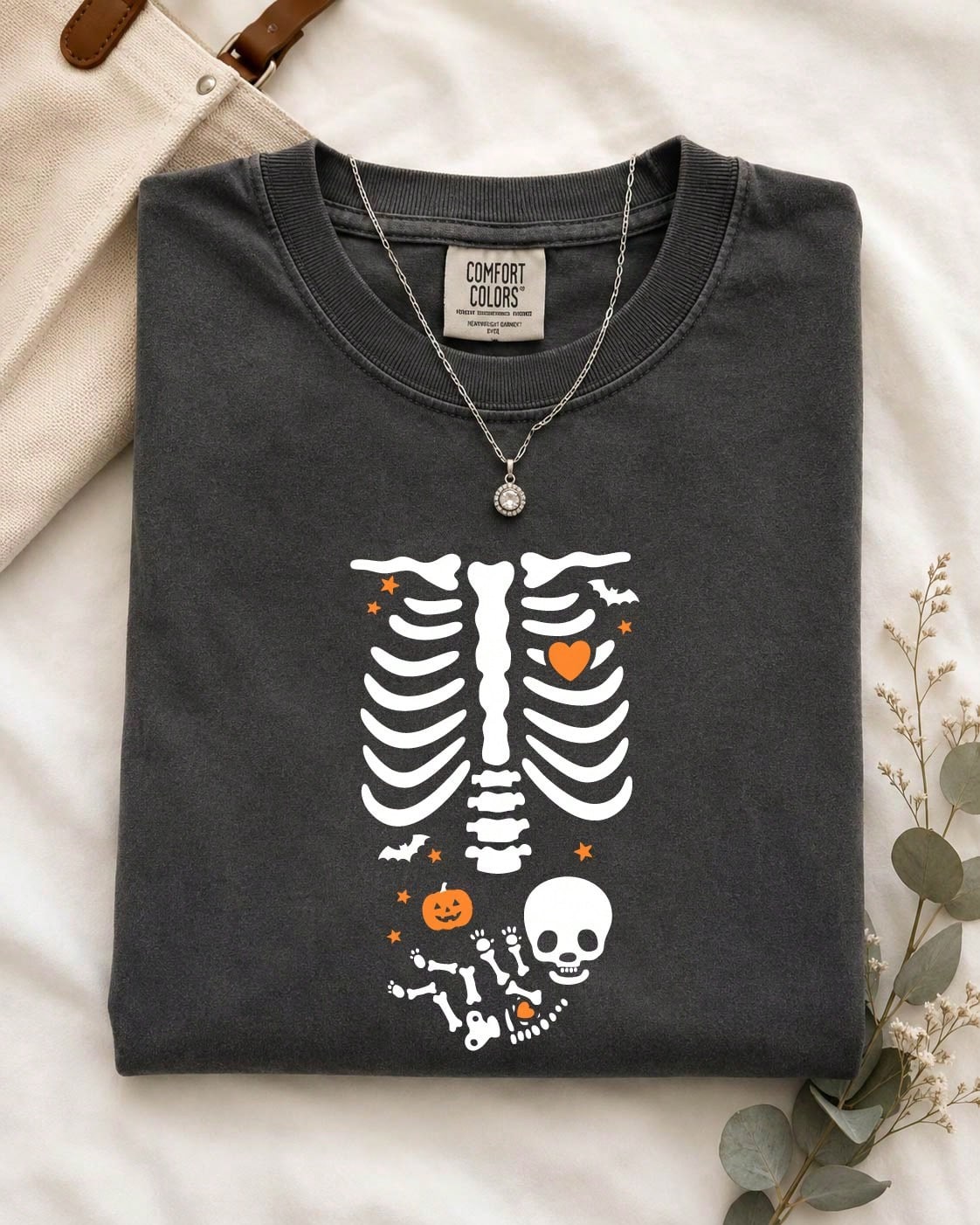 Skeleton Pregnant Mom Comfort T-Shirt