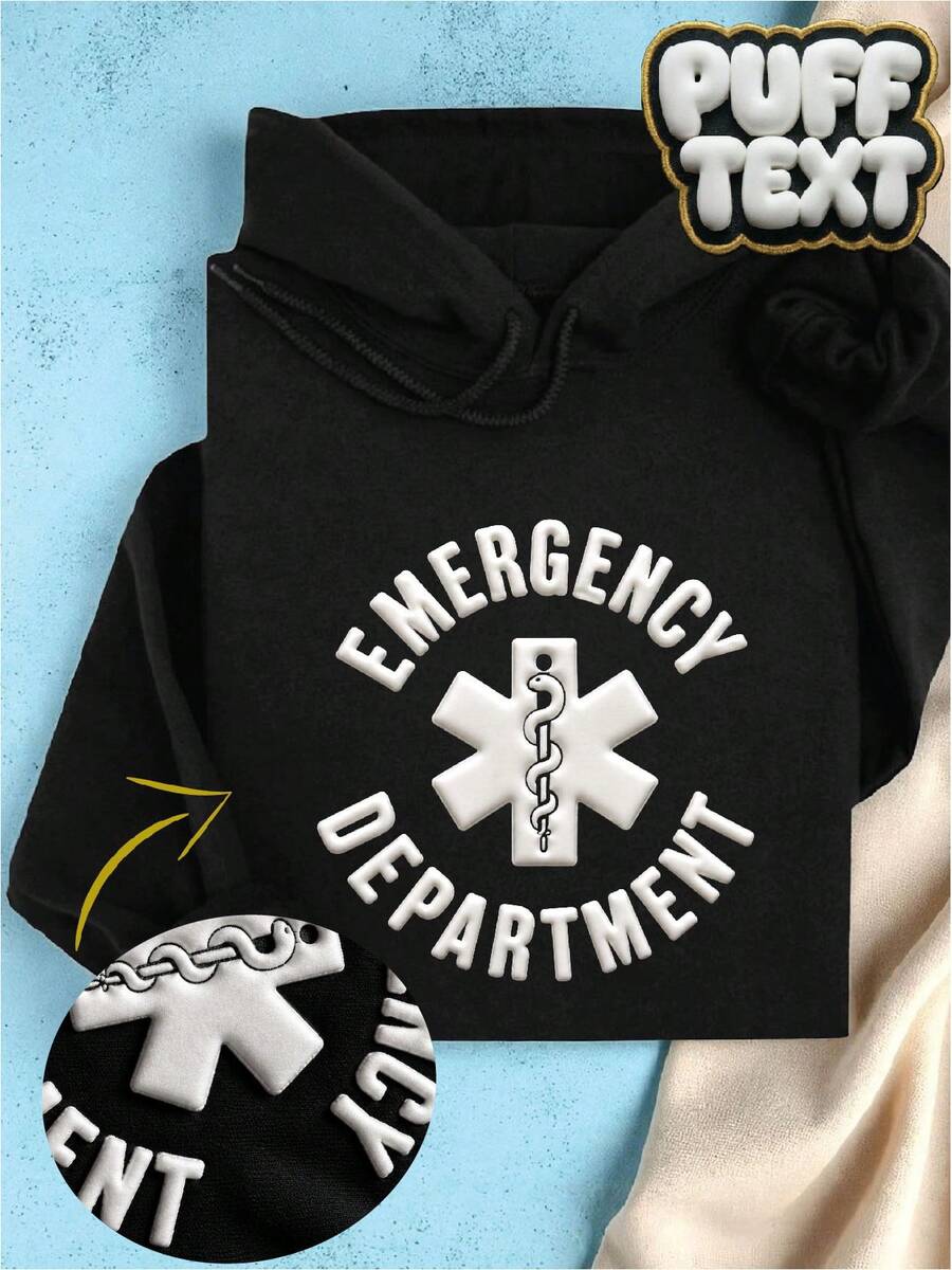 Emergency Department 3D Puff Hoodie - Black