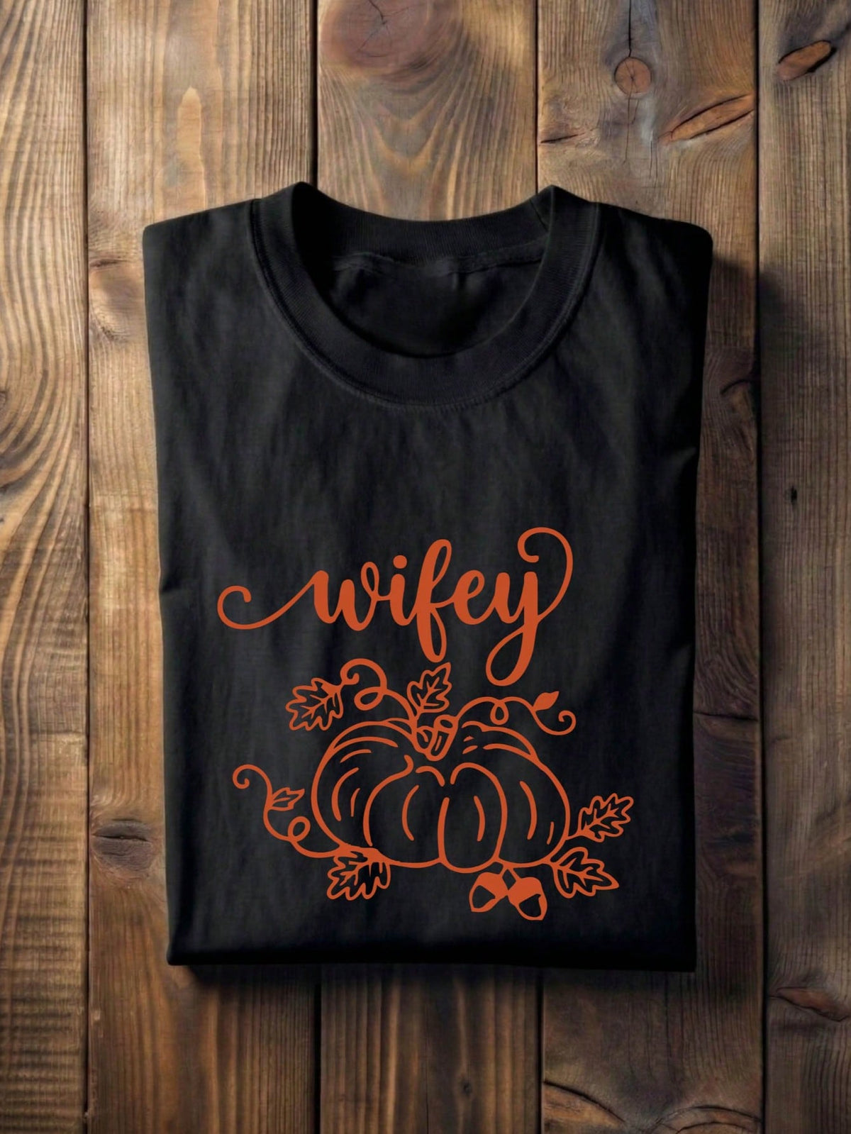 1 PC Wifey Hubby Pumpkin T-Shirt