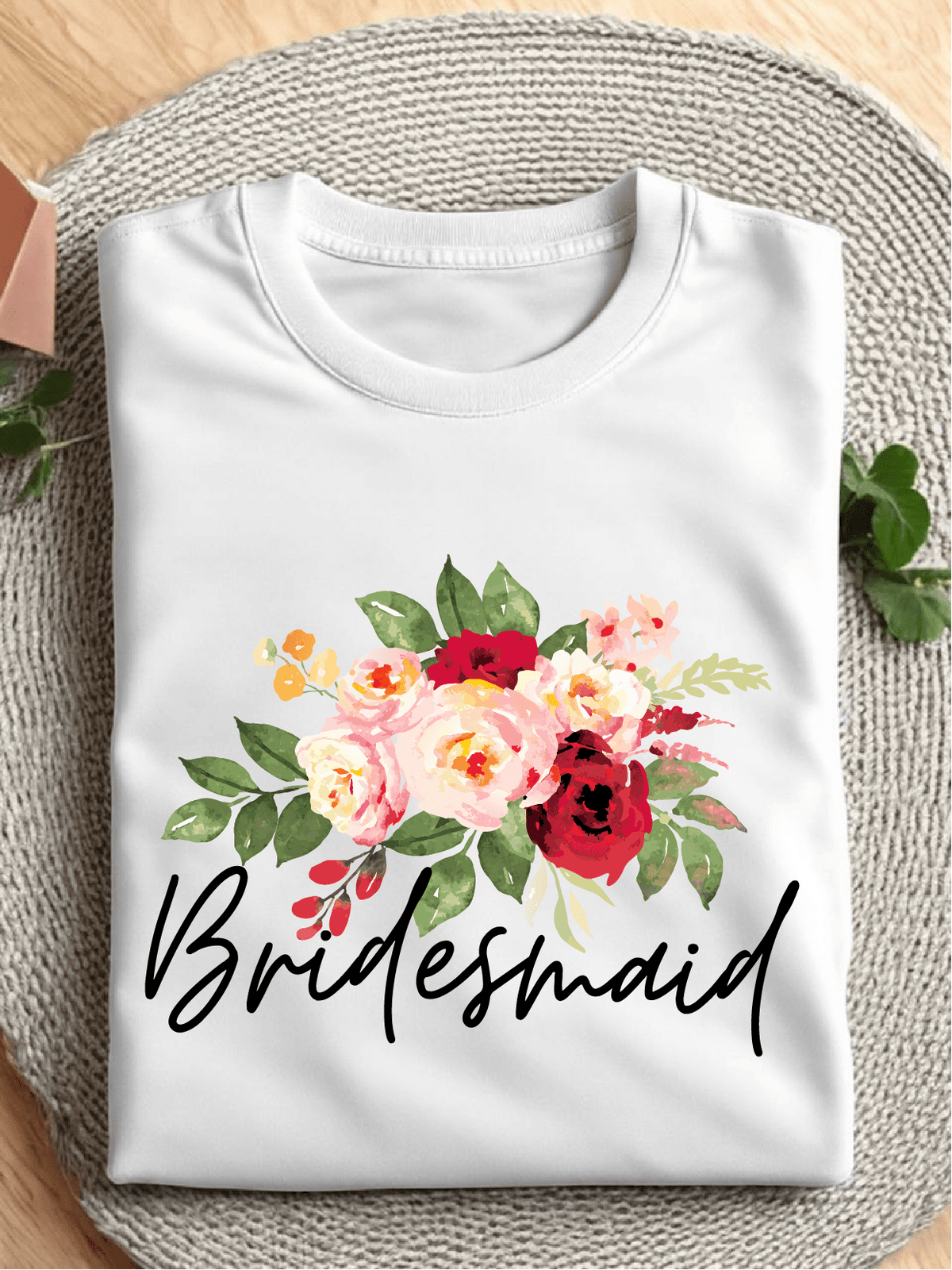 1Pc Floral Bridal T-Shirt