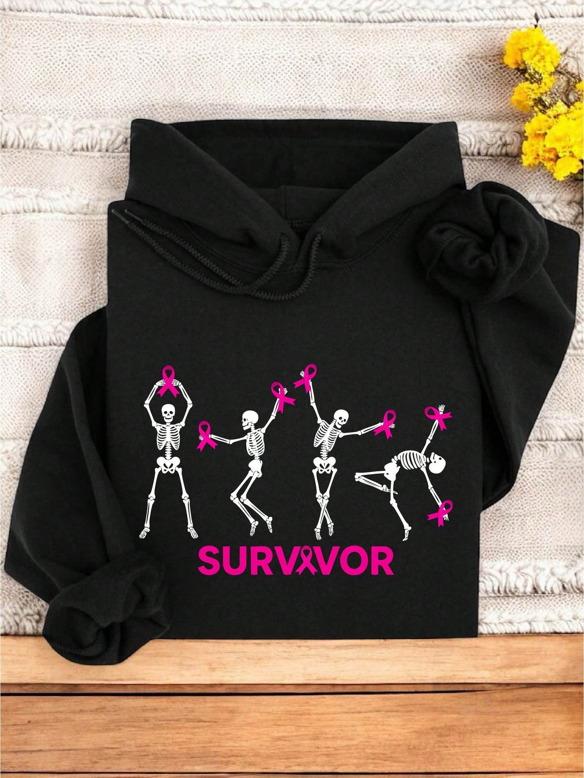 Dancing Skeletons Breast Cancer Hoodie