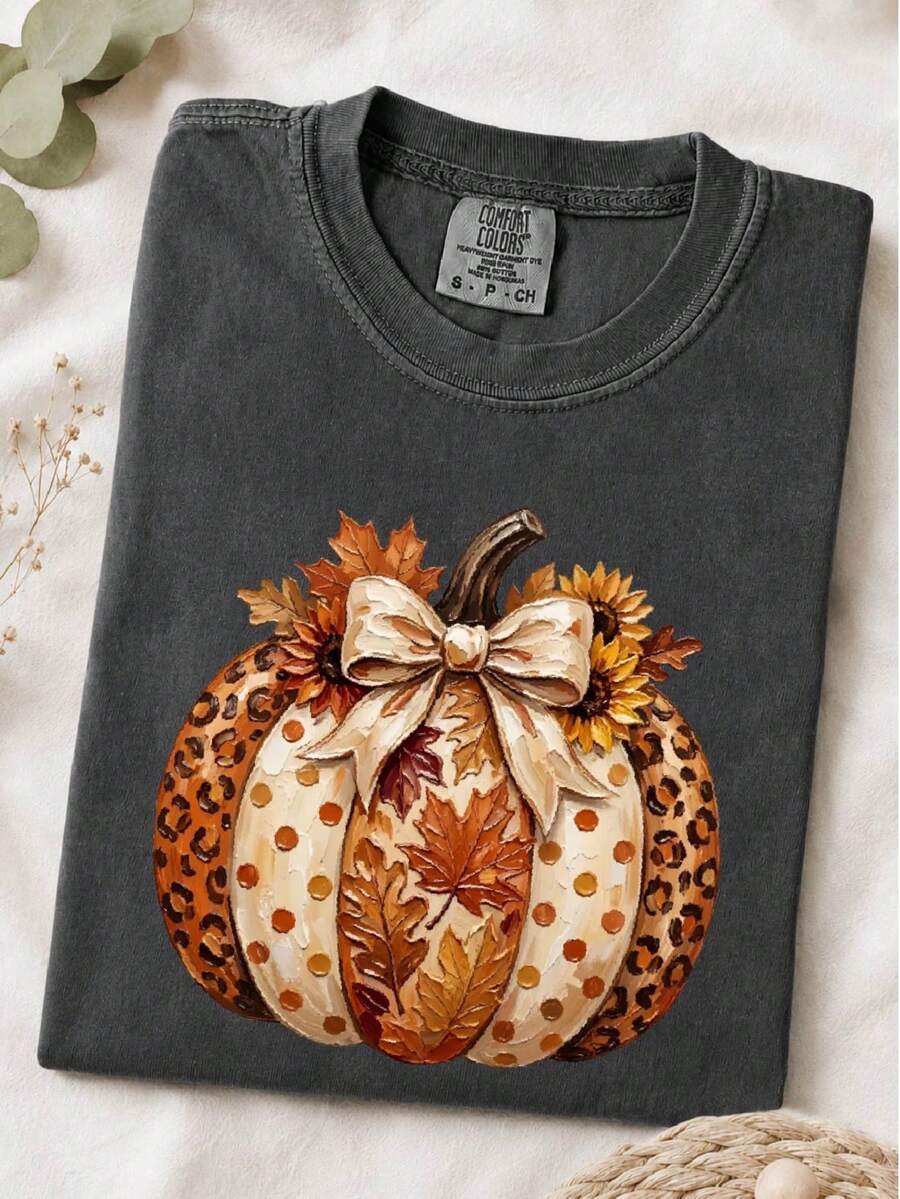 Leopard Pumpkin (DTF Graphic Print) T-Shirt
