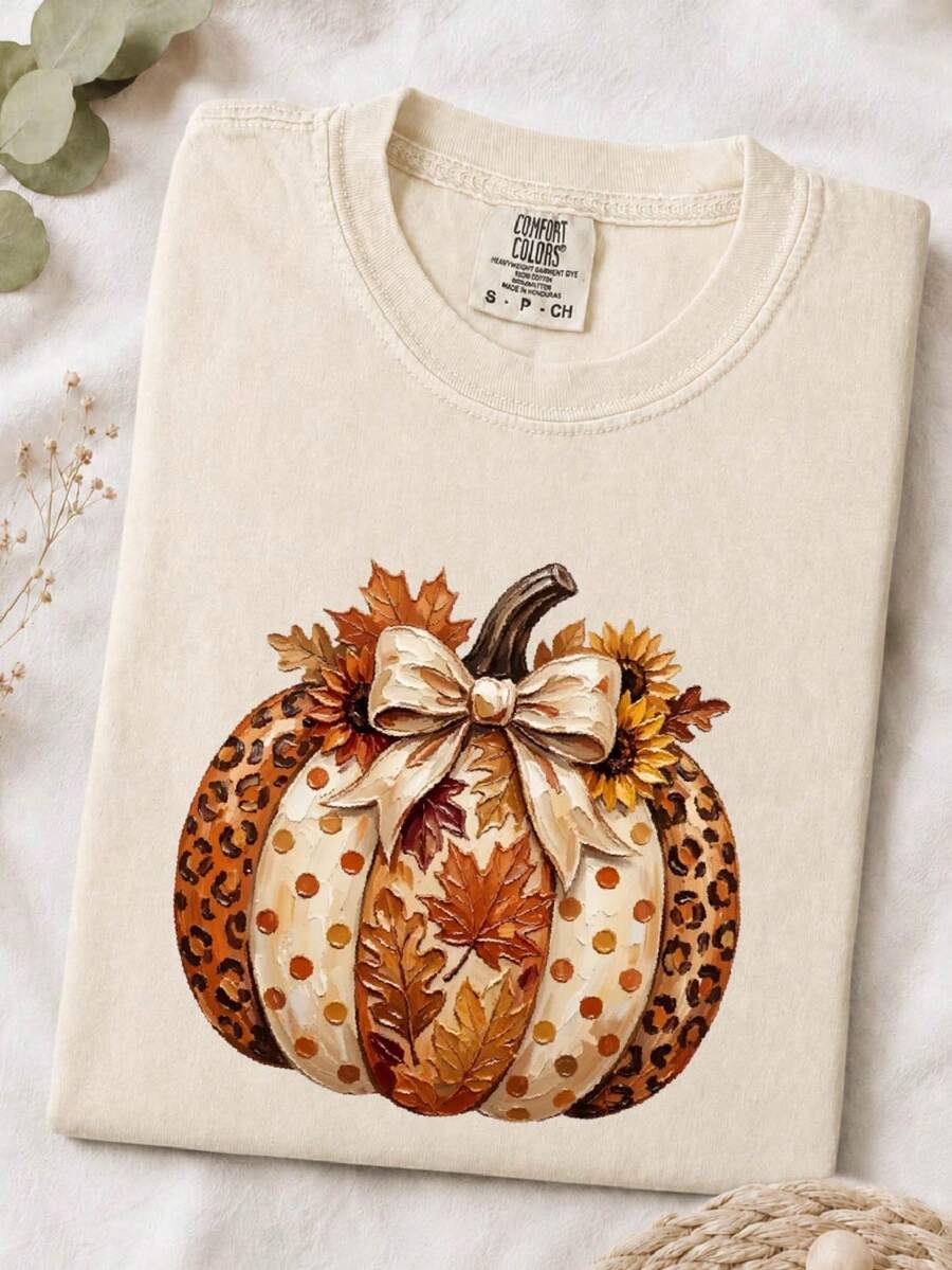 Leopard Pumpkin (DTF Graphic Print) T-Shirt