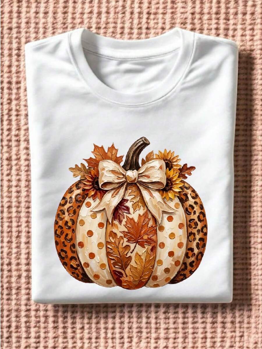 Leopard Pumpkin (DTF Graphic Print) T-Shirt