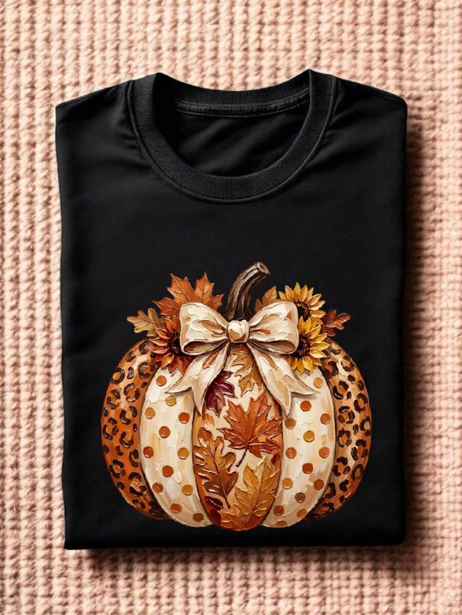 Leopard Pumpkin (DTF Graphic Print) T-Shirt