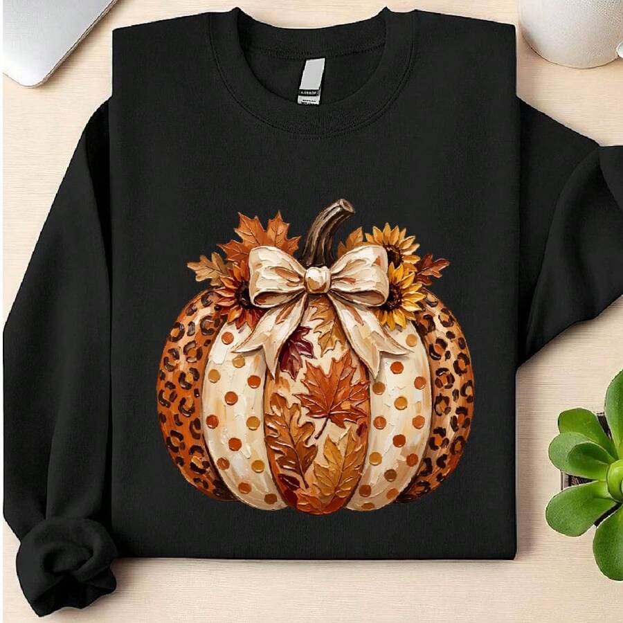 Leopard Pumpkin (DTF Graphic Print) Sweatshirt
