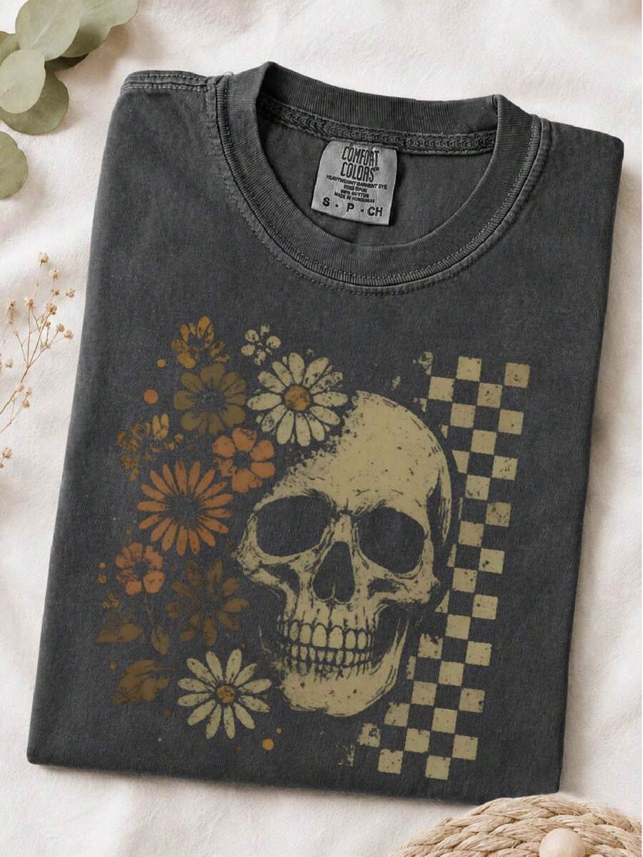 Boho Skull Graphic T-Shirt