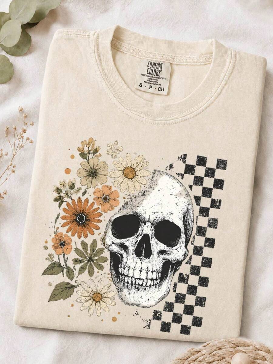 Boho Skull Graphic T-Shirt
