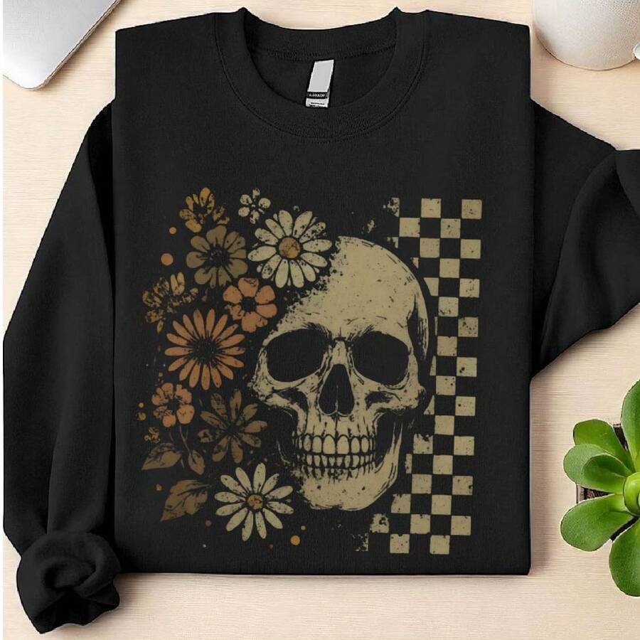 Boho Skull Graphic Sweatshirt