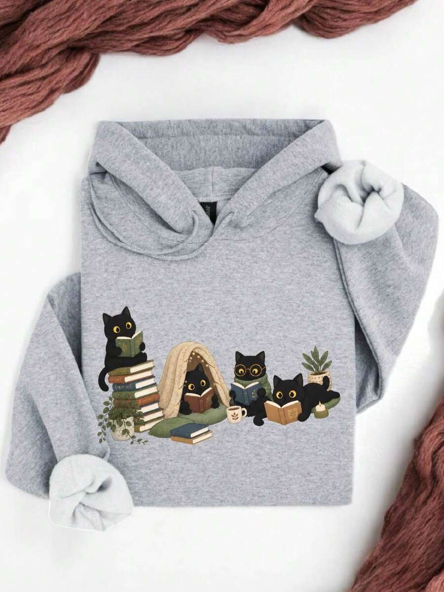 Cat Reading Hoodie