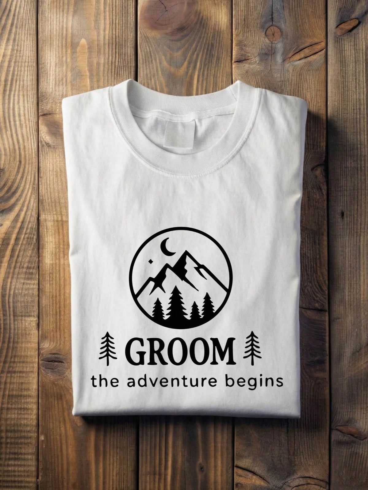 1 PC Bride Groom The Adventure Begins T-Shirt