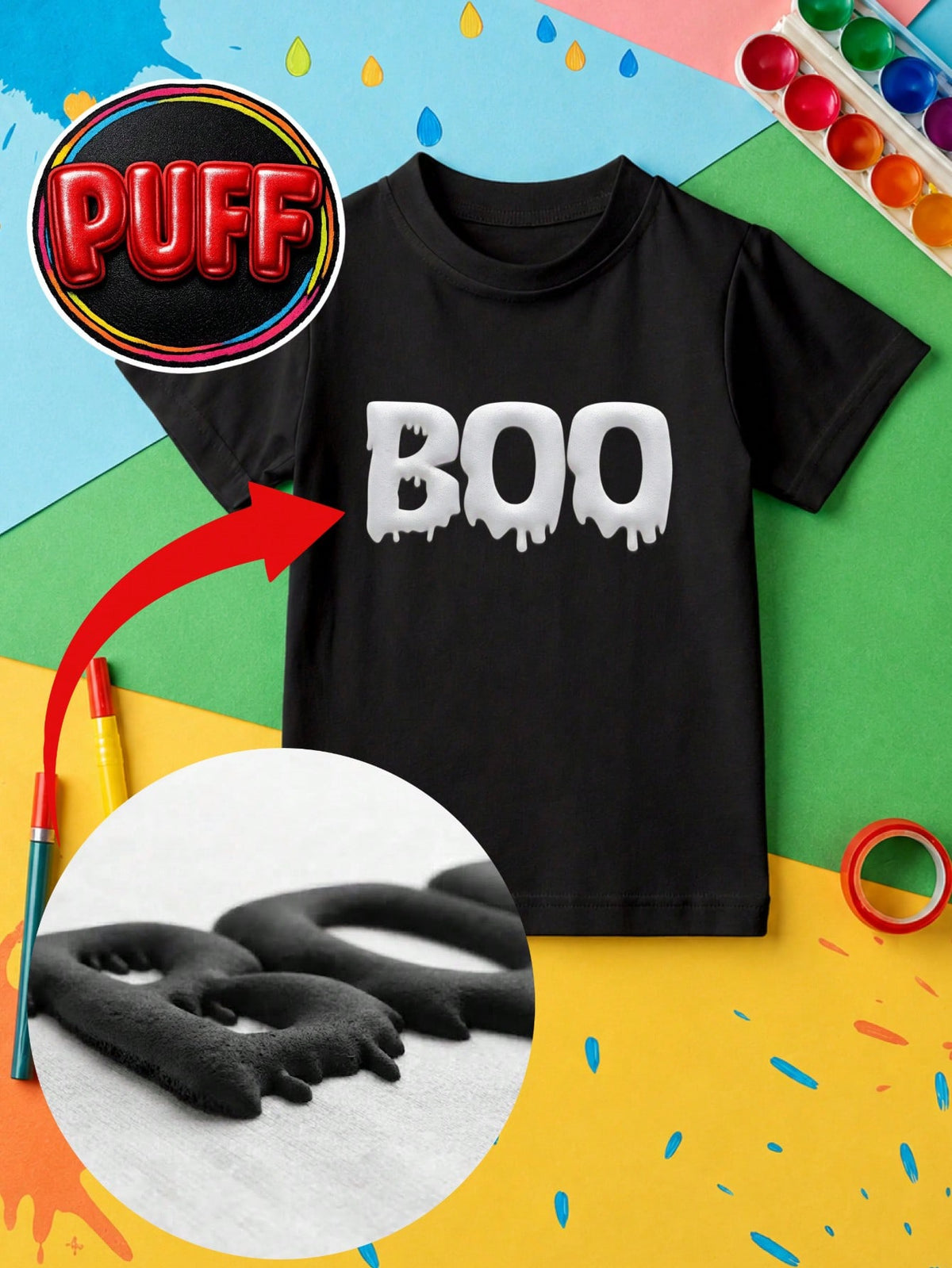 Halloween Boo 3D Puff Print Sweatshirt