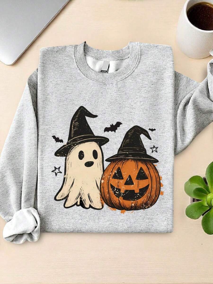 Ghost And Pumpkin Sweatshirt
