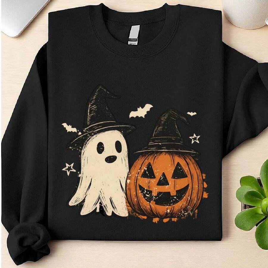 Ghost And Pumpkin Sweatshirt