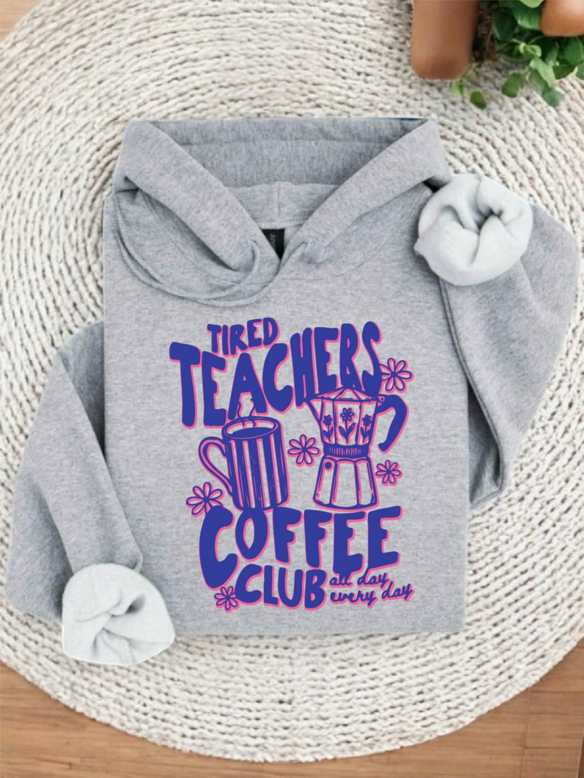 Retro Tired Teacher Club Hoodie
