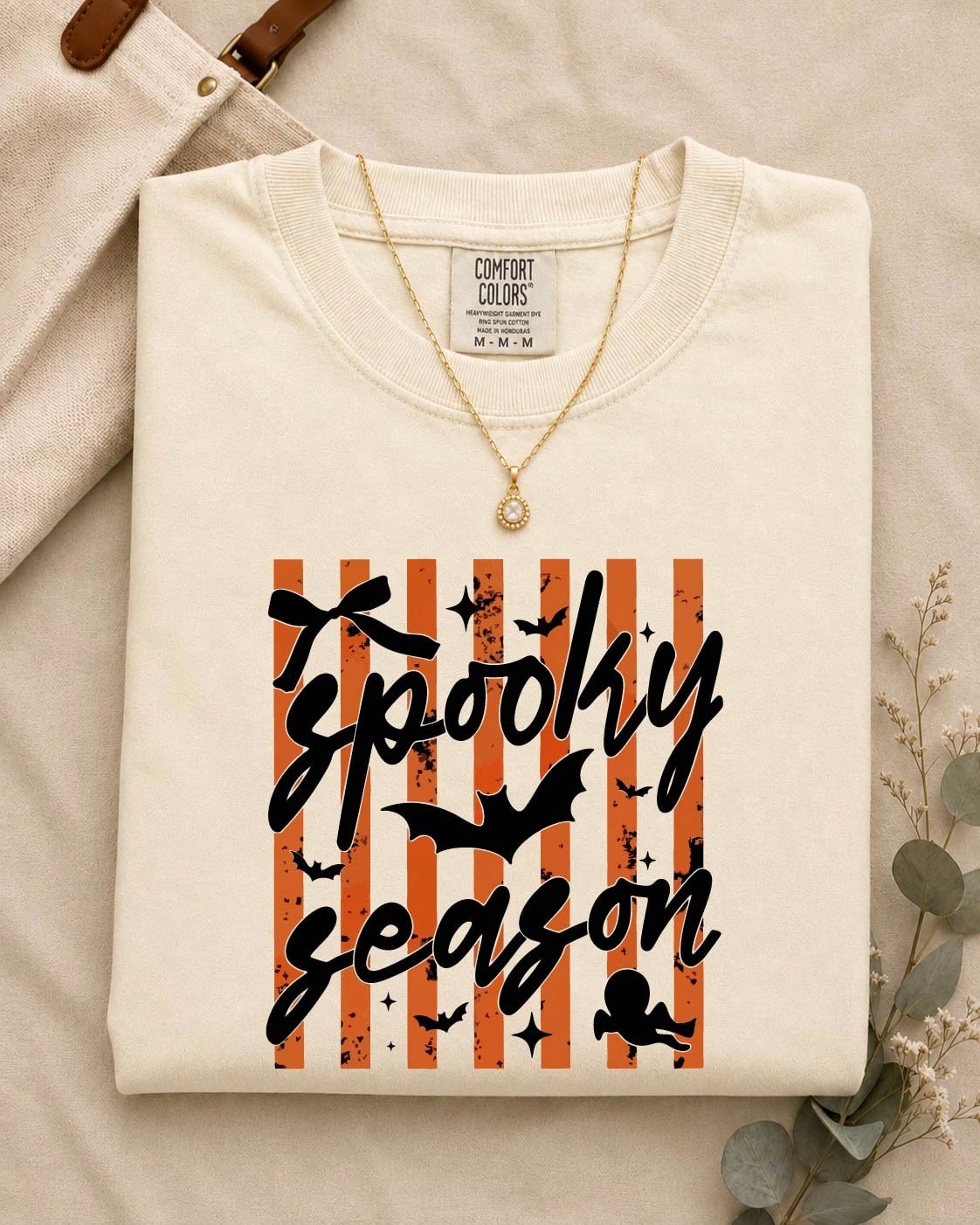 Striped Spooky Season Comfort T-Shirt