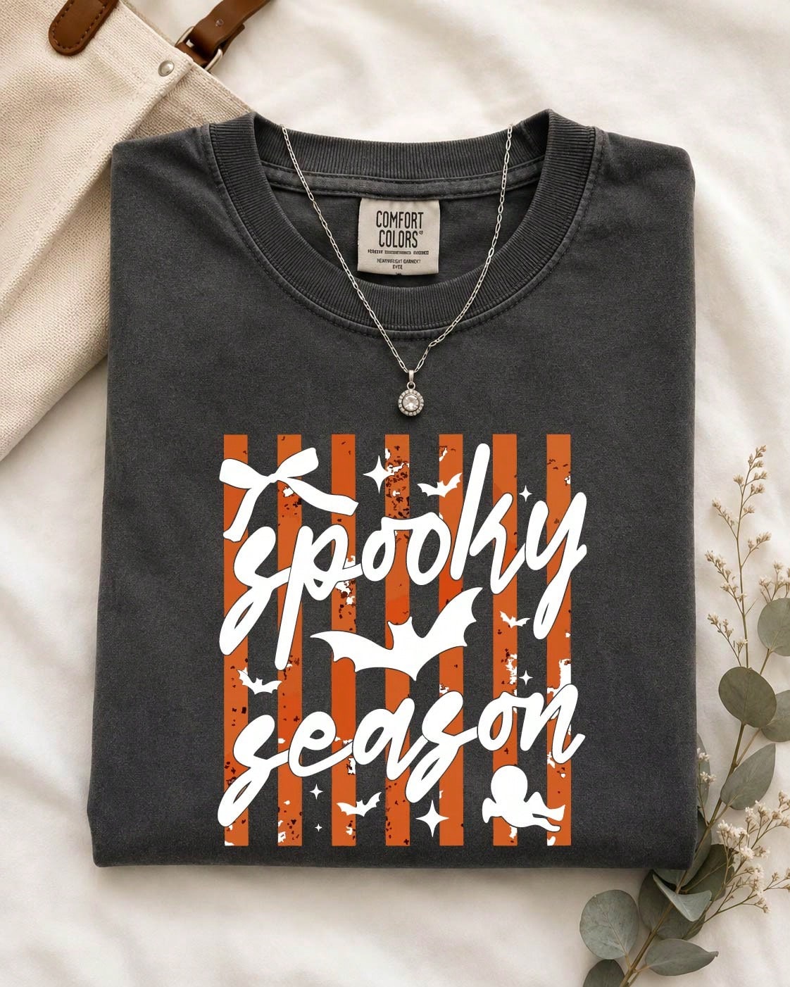 Striped Spooky Season Comfort T-Shirt
