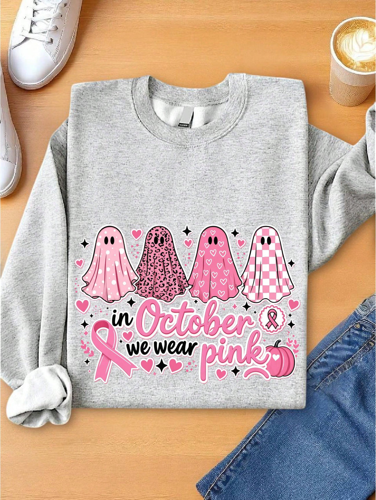 In October We Wear Pink Sweatshirt