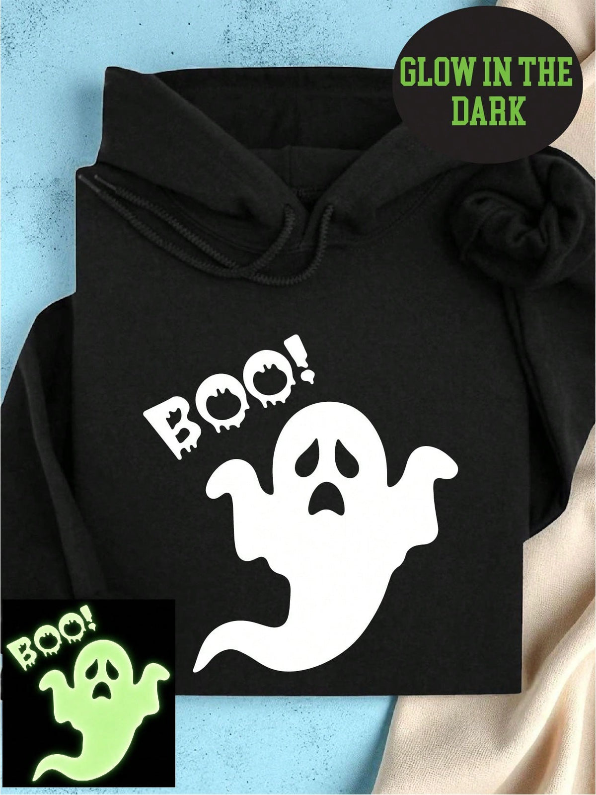 Spooky Ghost Halloween Glow In The Dark Hoodie
