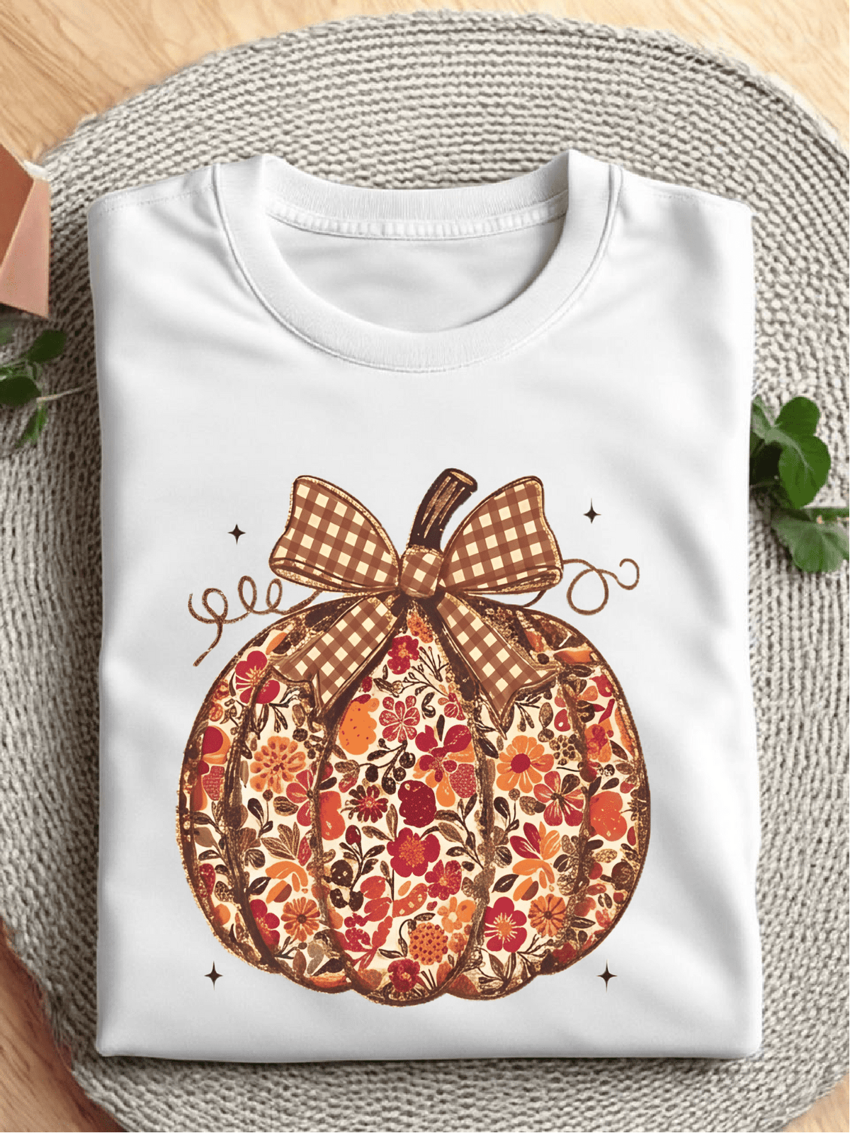 Floral Fall Pumpkin T-Shirt