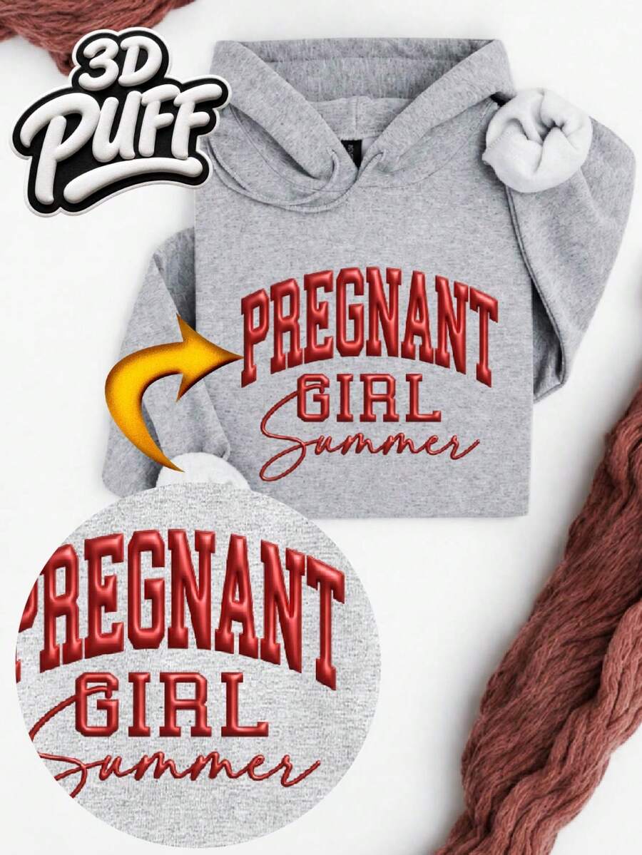 Pregnant Girl Summer 3D Puff Hoodie