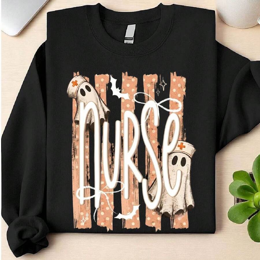 Halloween Nurse Ghost Sweatshirt