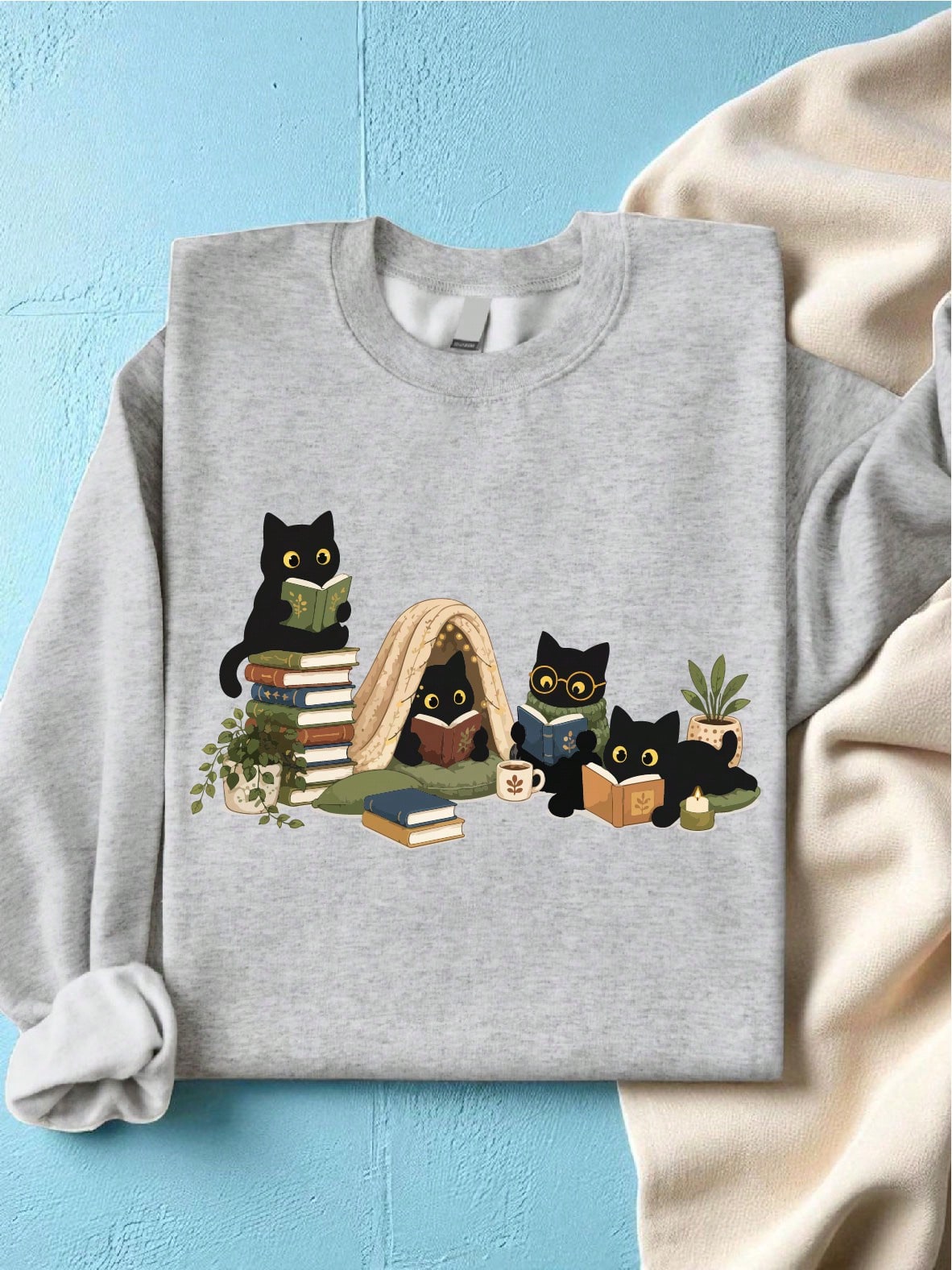 Black Cat Reading Sweatshirt