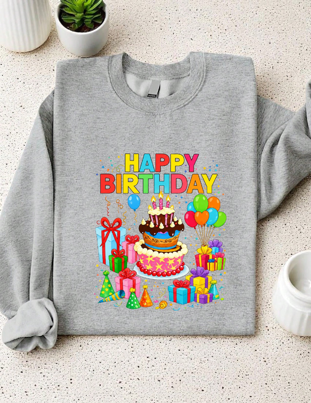 Colorful Happy Birthday Sweatshirt