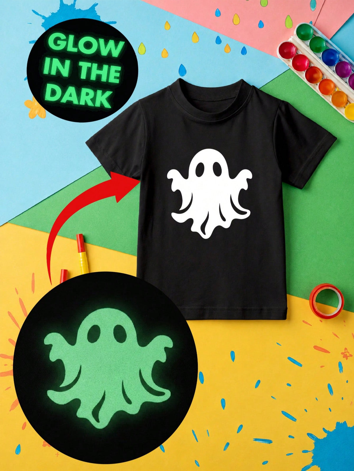 Halloween Ghost Glow In Dark Bodysuit