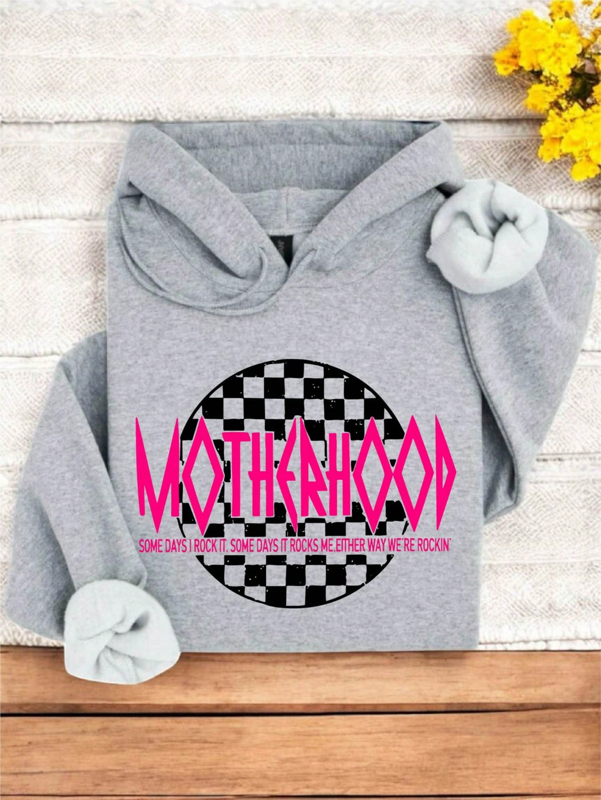 Checkered Motherhood SKull Hoodie