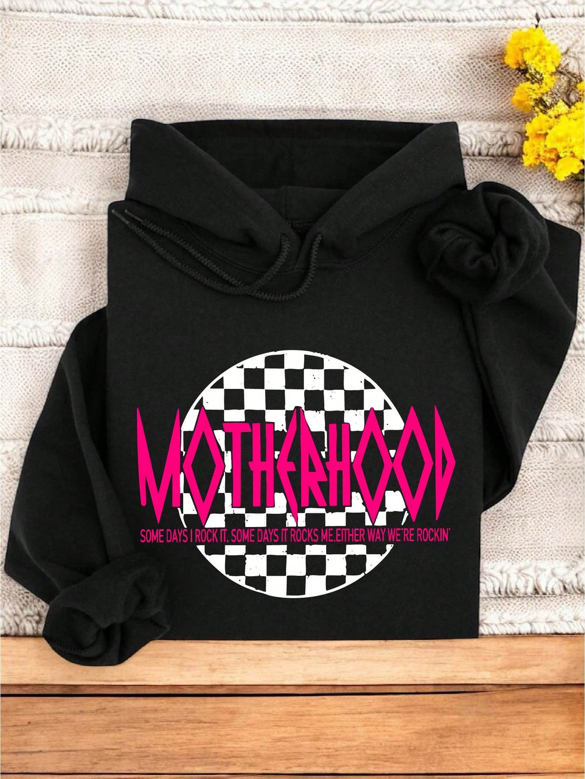 Checkered Motherhood SKull Hoodie