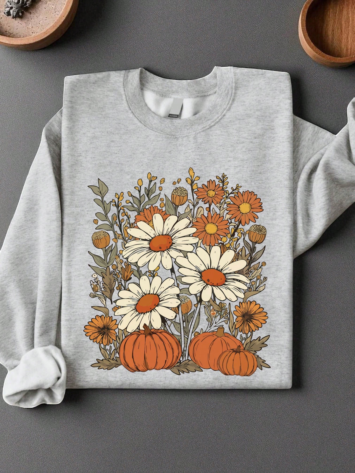 Floral Pumpkin Sweatshirt