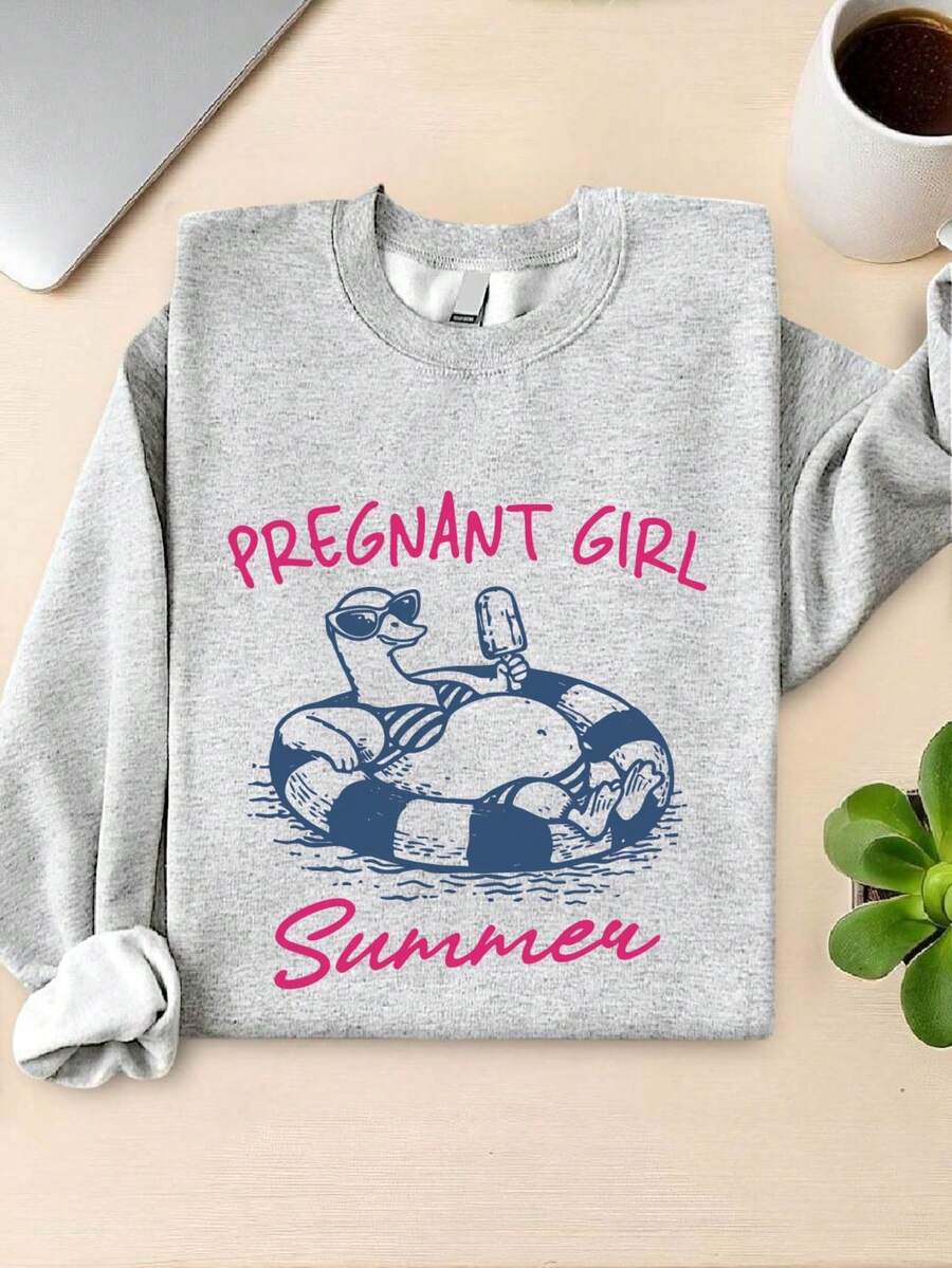 Pregnant Girl Summer Sweatshirt