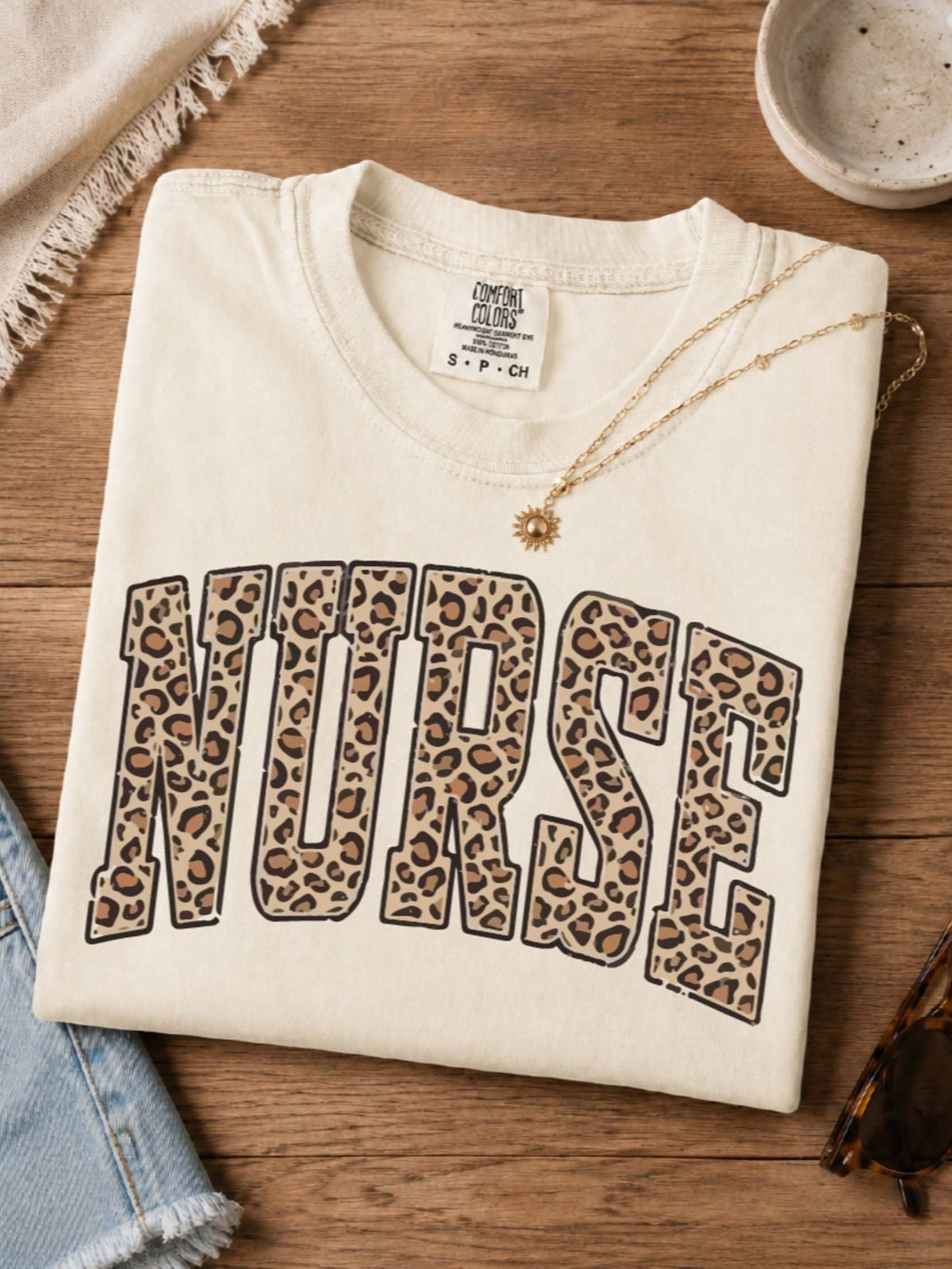 Retro Leopard Nurse T-Shirt