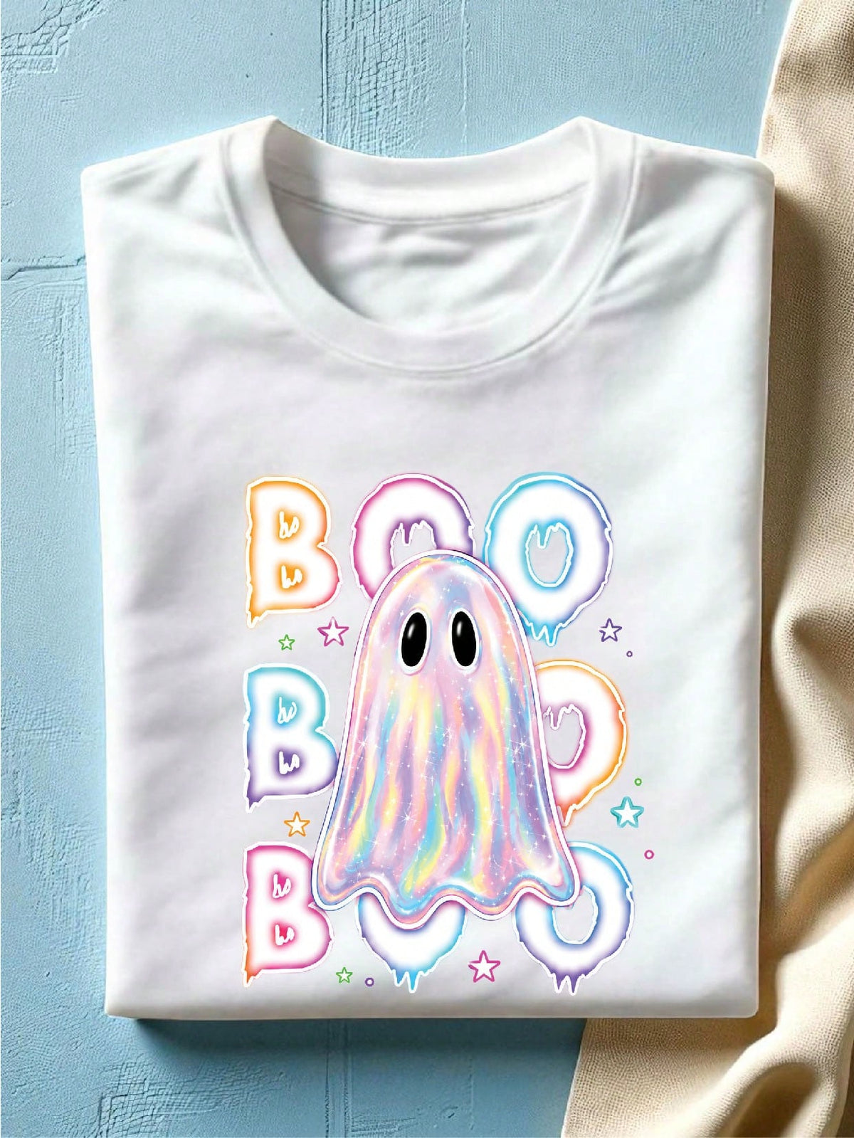 Colorful Neon Boo Ghost T-Shirt