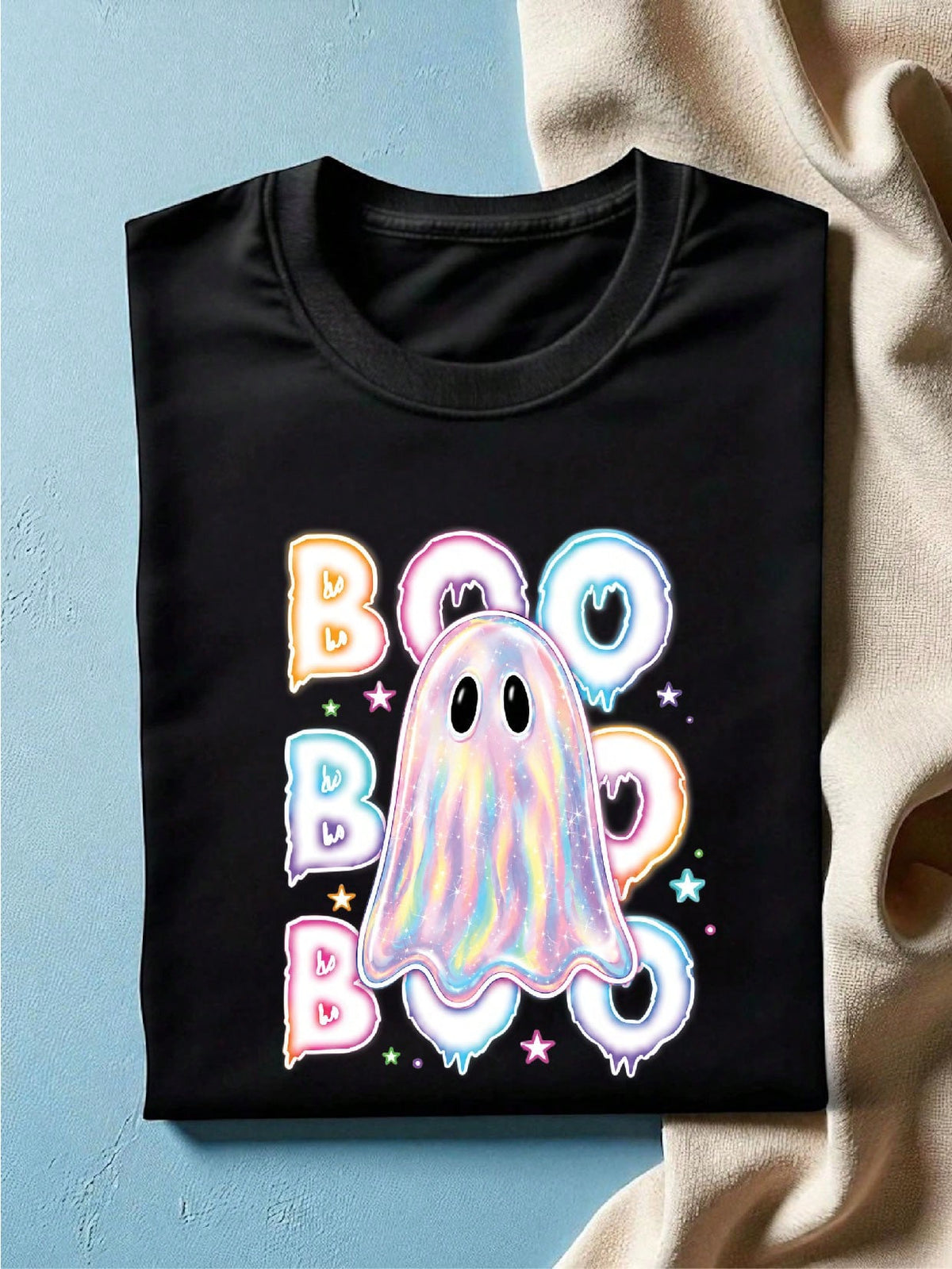 Colorful Neon Boo Ghost T-Shirt