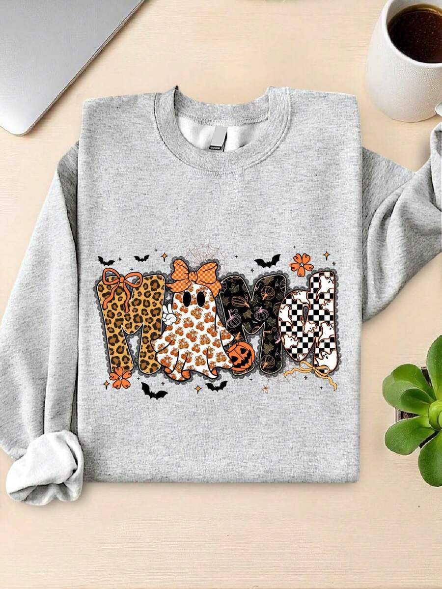 Preppy Halloween Mama Fall Sweatshirt