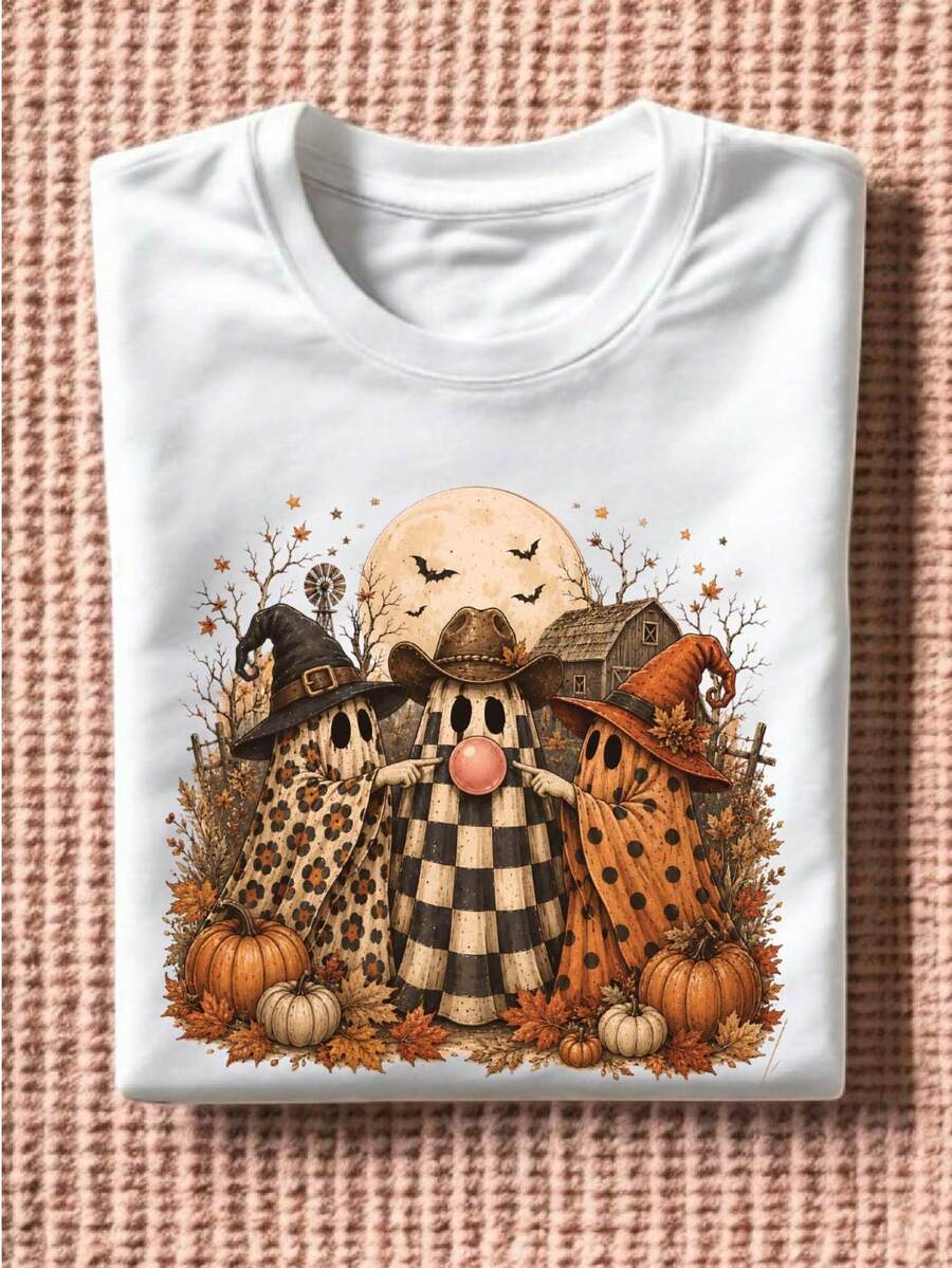 Halloween Ghost Popping Bubble T-Shirt