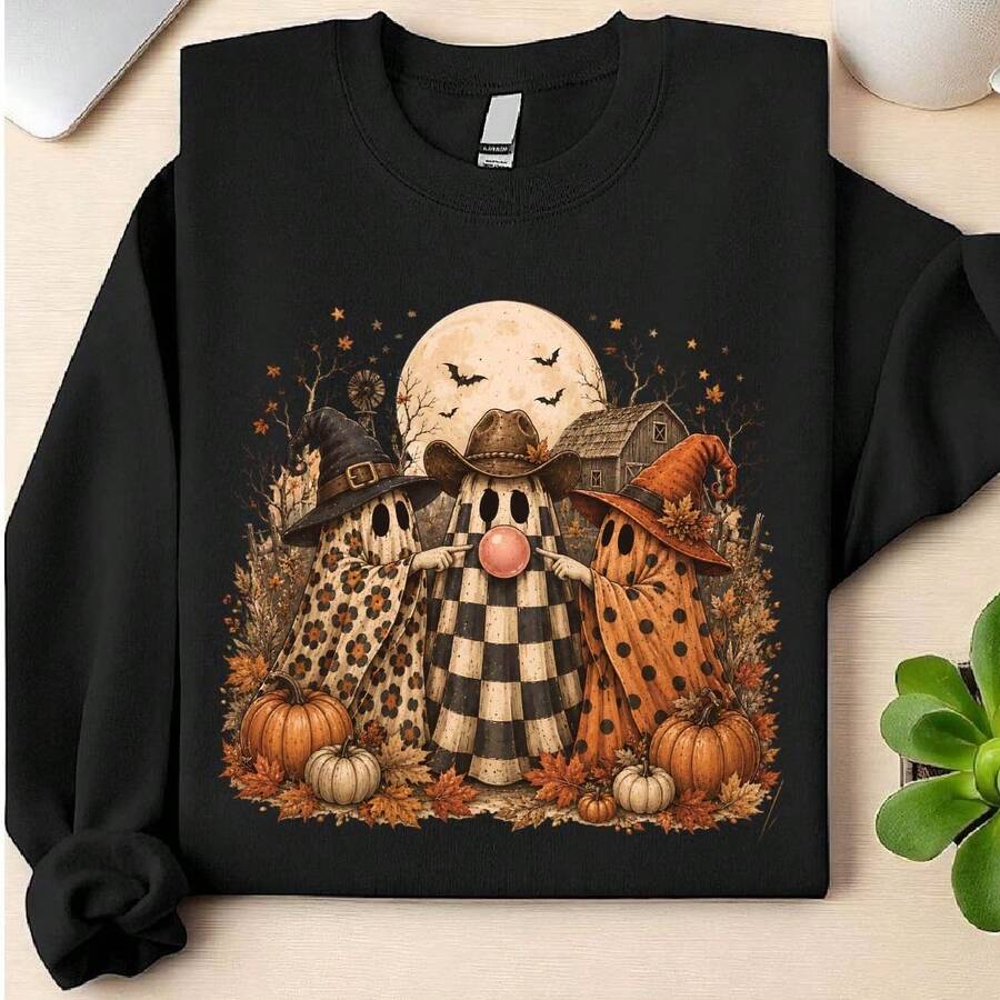 Halloween Ghost Popping Bubble Sweatshirt