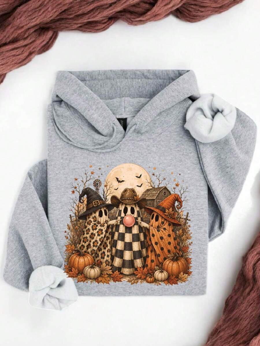 Halloween Ghost Popping Bubble Hoodie