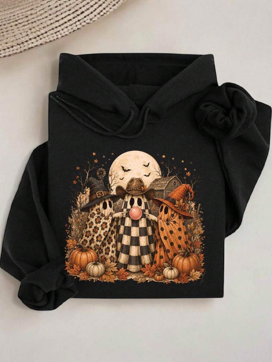 Halloween Ghost Popping Bubble Hoodie