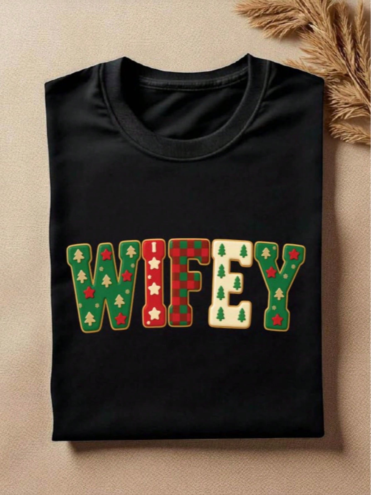 1 PC Wifey Hubby Christmas T-Shirt