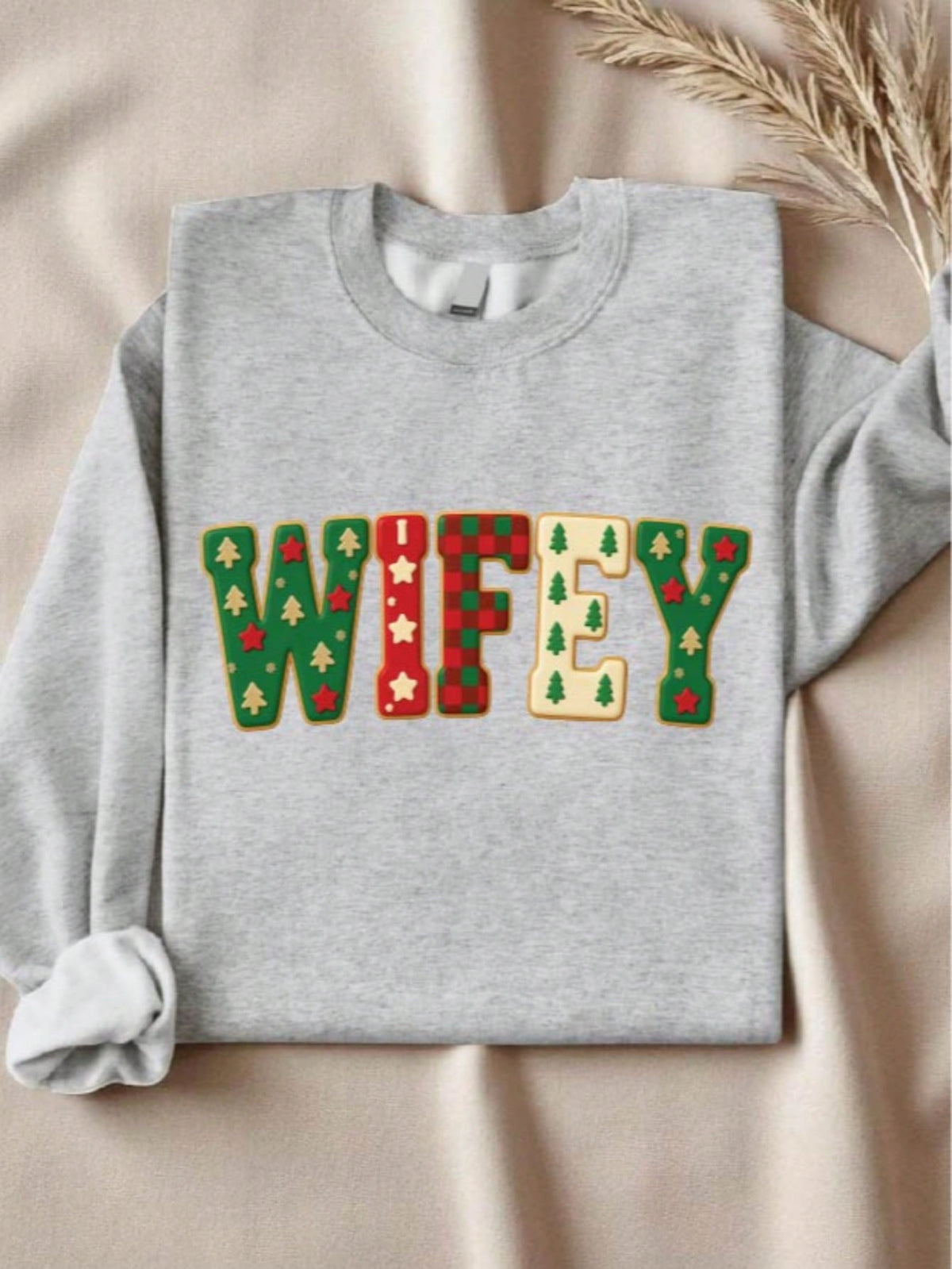 1 PC Wifey Hubby Christmas Sweatshirt
