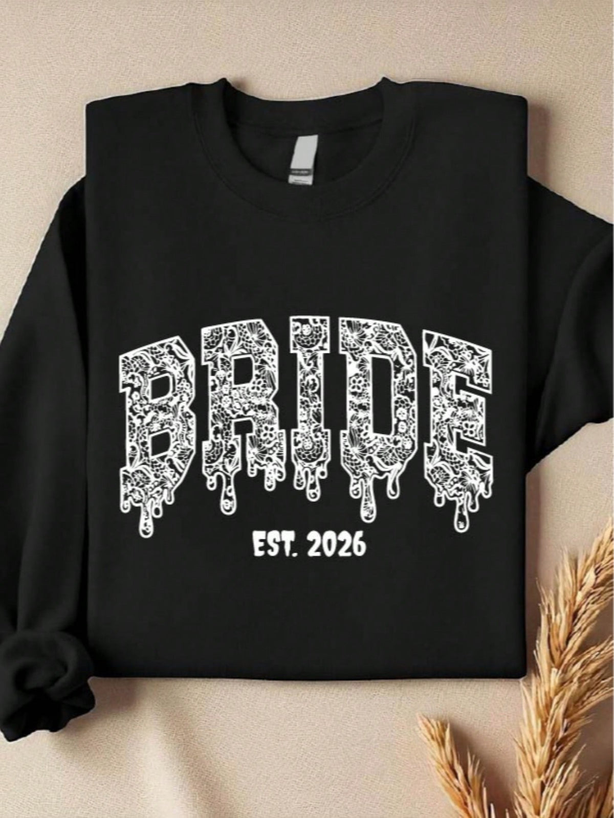 1 PC Bride Groom Est 2026 Halloween Sweatshirt